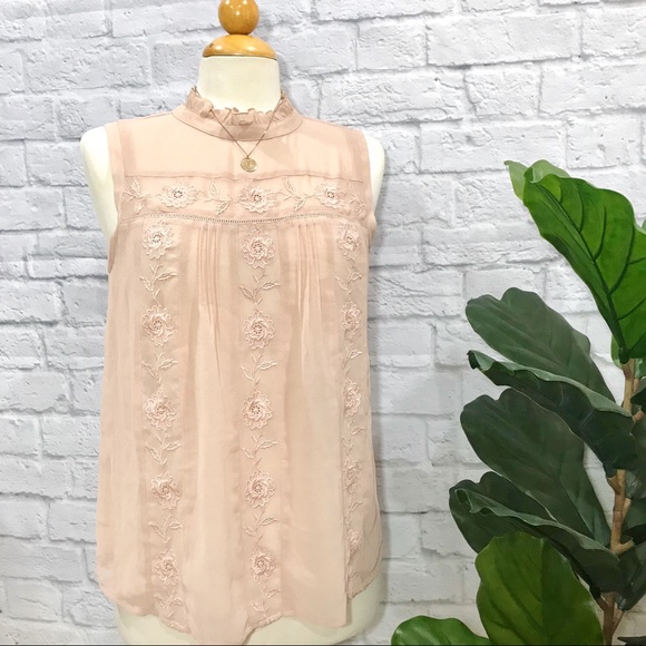 3020216 Peach Ruffle Blouse